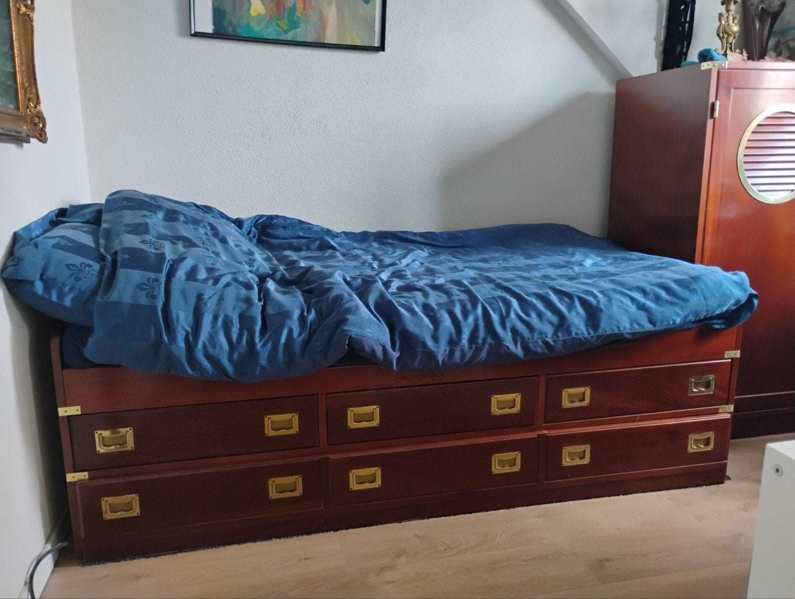 La Vecchia Marina bed met opbergruimte en kast, Ophalen, Nautisch, Maritiem, Klassiek, Gebruikt, 90 cm