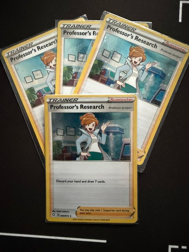 Pokémon Professor’s Research Holo speelset van 4 060/072, Ophalen of Verzenden, Zo goed als nieuw