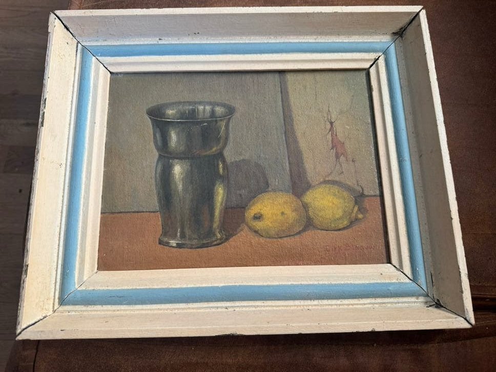 Origineel schilderij Dirk Blaauw / stilleven citroenen, Ophalen of Verzenden