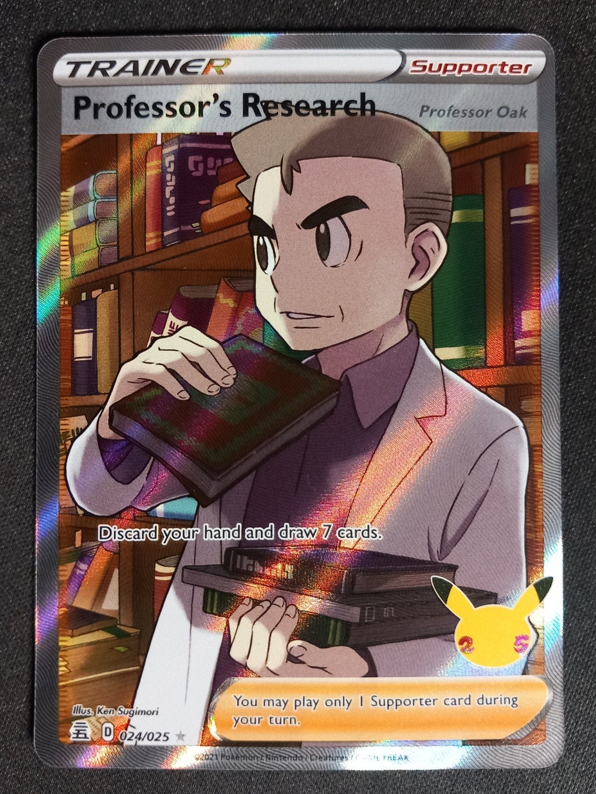 Professor's Research Oak 024/025 Celebrations Full Art NM, Verzenden, Zo goed als nieuw, Losse kaart, Foil
