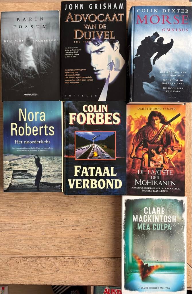 Diverse thrillers en romans: Grisham, Roberts, Fossum, Ophalen, Gelezen, Nederland