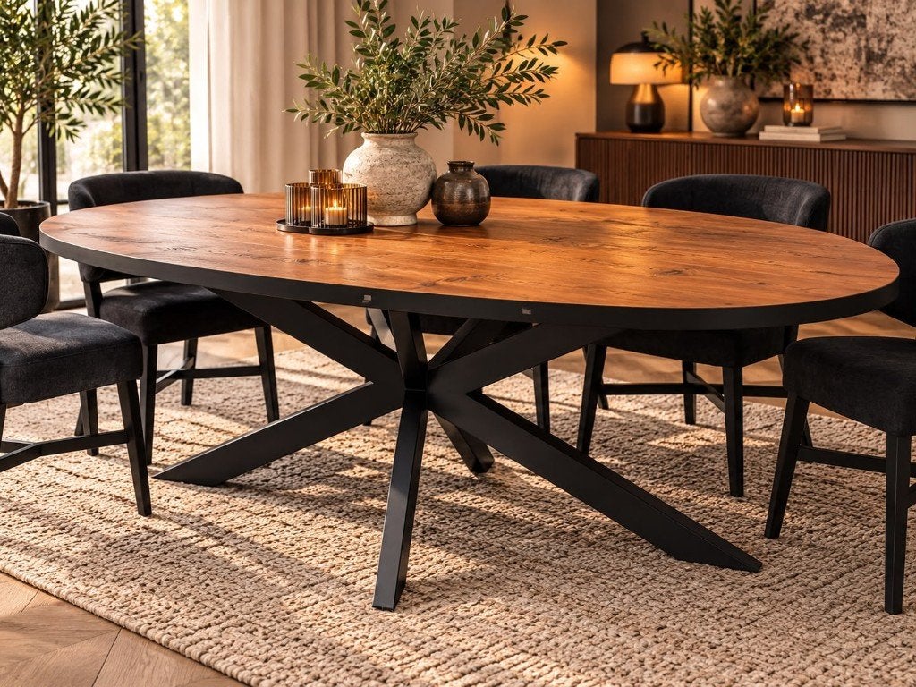 Eettafel Ovaal van UrbanSofa - showroommodel, Ophalen, 100 tot 150 cm, Vijf personen of meer, Ovaal