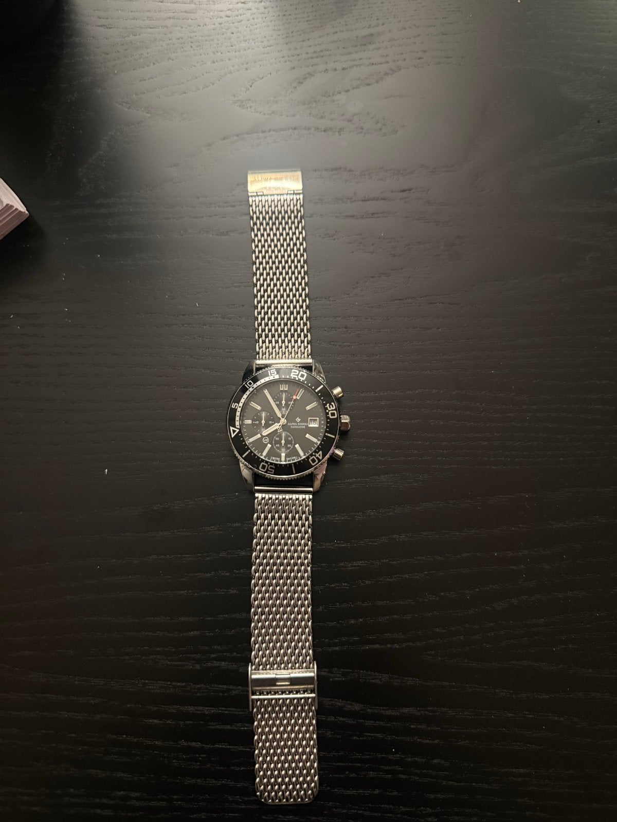 Mooi gebruikt herenhorloge Alpha Sierra Navigator, Overige merken, Gebruikt, Staal, Polshorloge