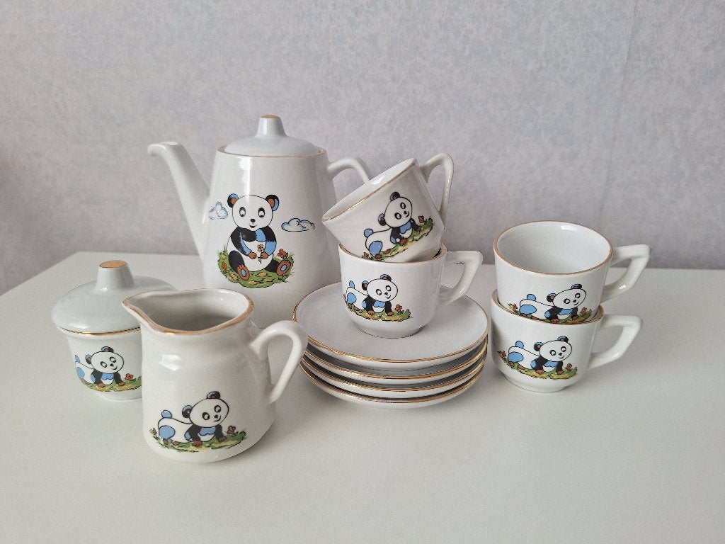 Douwe Egberts antiek kinderservies (compleet) Kahla, Ophalen of Verzenden