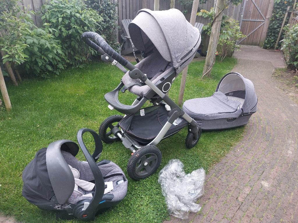 Stokke Trailz kinderwagen set, Gebruikt, Met autostoeltje, Ophalen, Kinderwagen