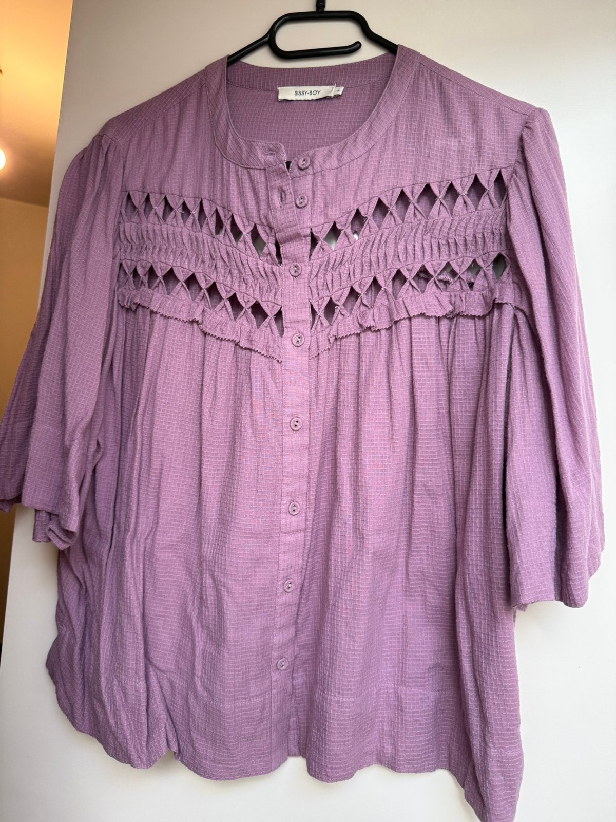 Nieuwe paarse lilla sissy-boy blouse maat xl, Ophalen of Verzenden, Nieuw, Maat 46/48 (XL) of groter, Paars