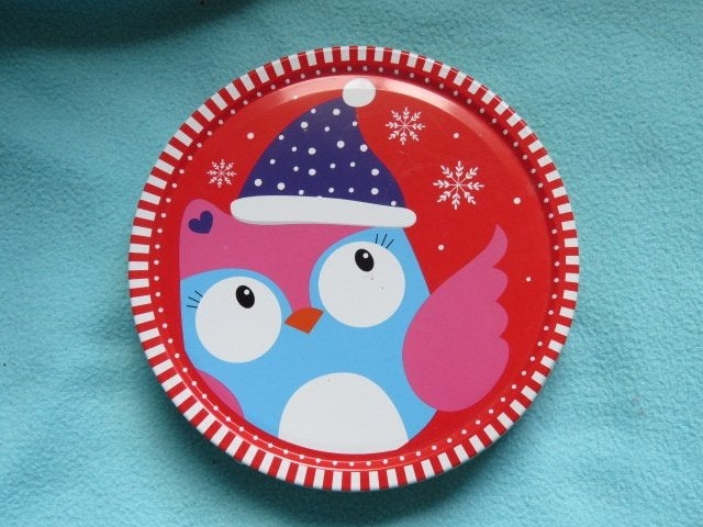 Leuke ronde koektrommel voor de kerst, Ophalen of Verzenden, Zo goed als nieuw