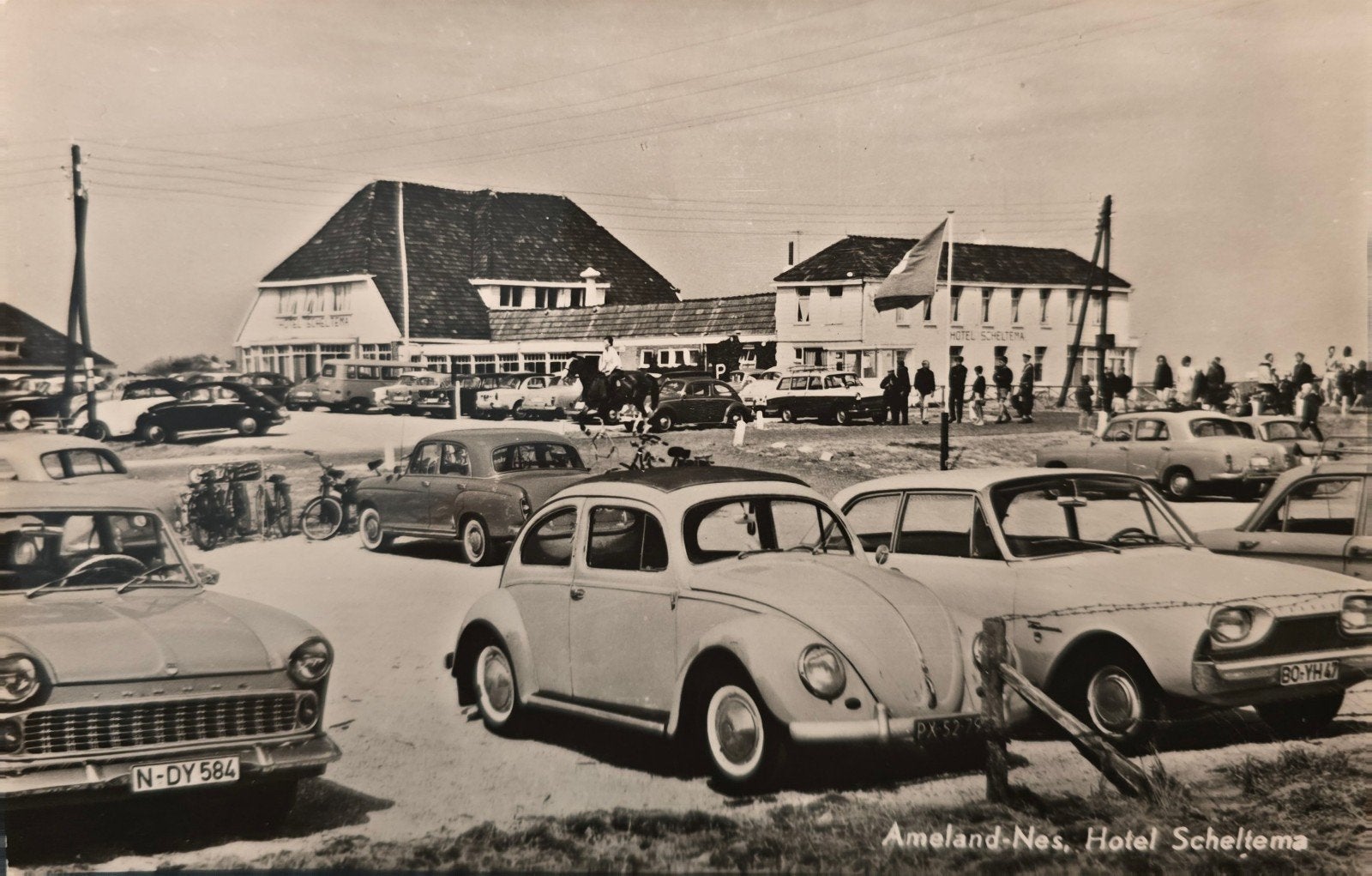Ansichtkaart Ameland, Hotel Scheltema., Ophalen of Verzenden, 1960 tot 1980, Ongelopen, Waddeneilanden