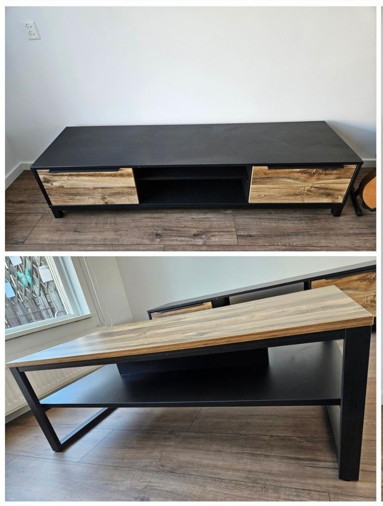 Salon tafel en bijpassende tv meubel, Ophalen, Gebruikt, 100 tot 150 cm, 150 tot 200 cm
