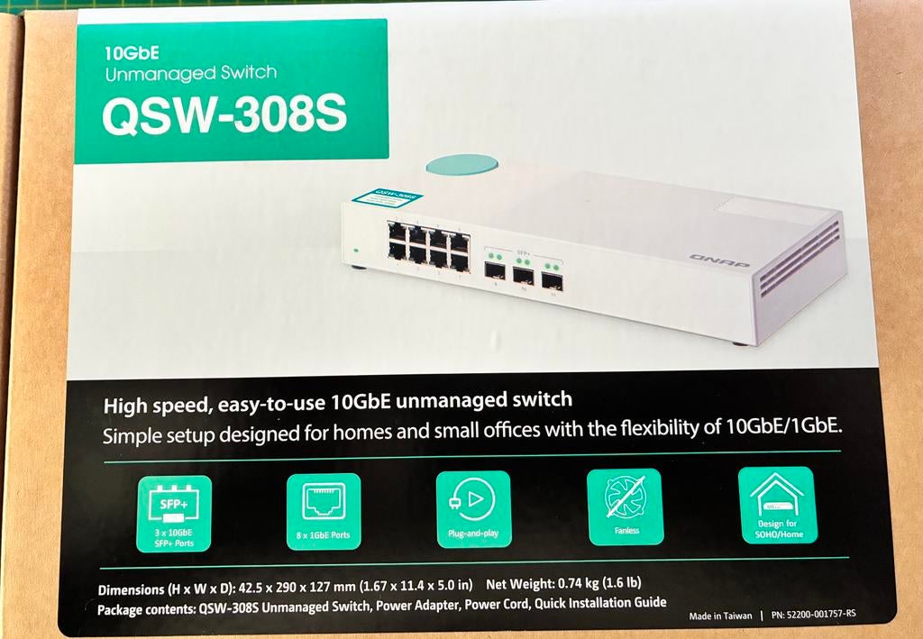 QNAP QSW-308S switch 8x1GbE + 3x10GbE nieuw, Ophalen of Verzenden, Nieuw