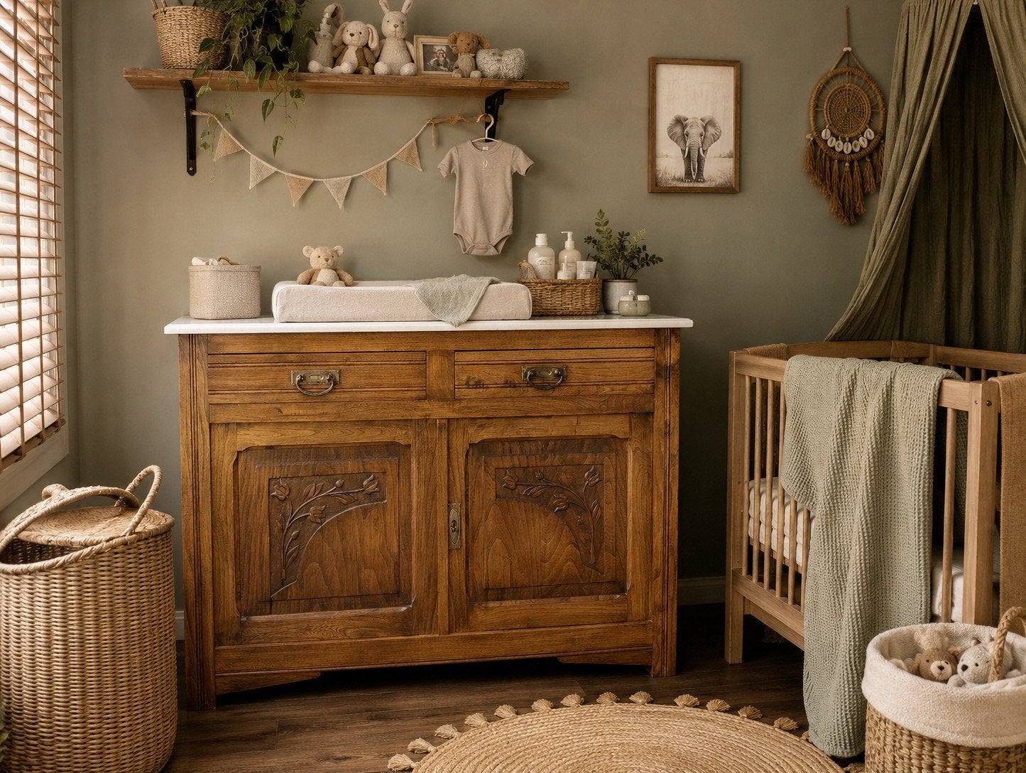 Antieke baby commode marmer blad vintage kast eiken badkamer, Ophalen, 50 tot 70 cm, 100 cm of meer, 90 tot 105 cm