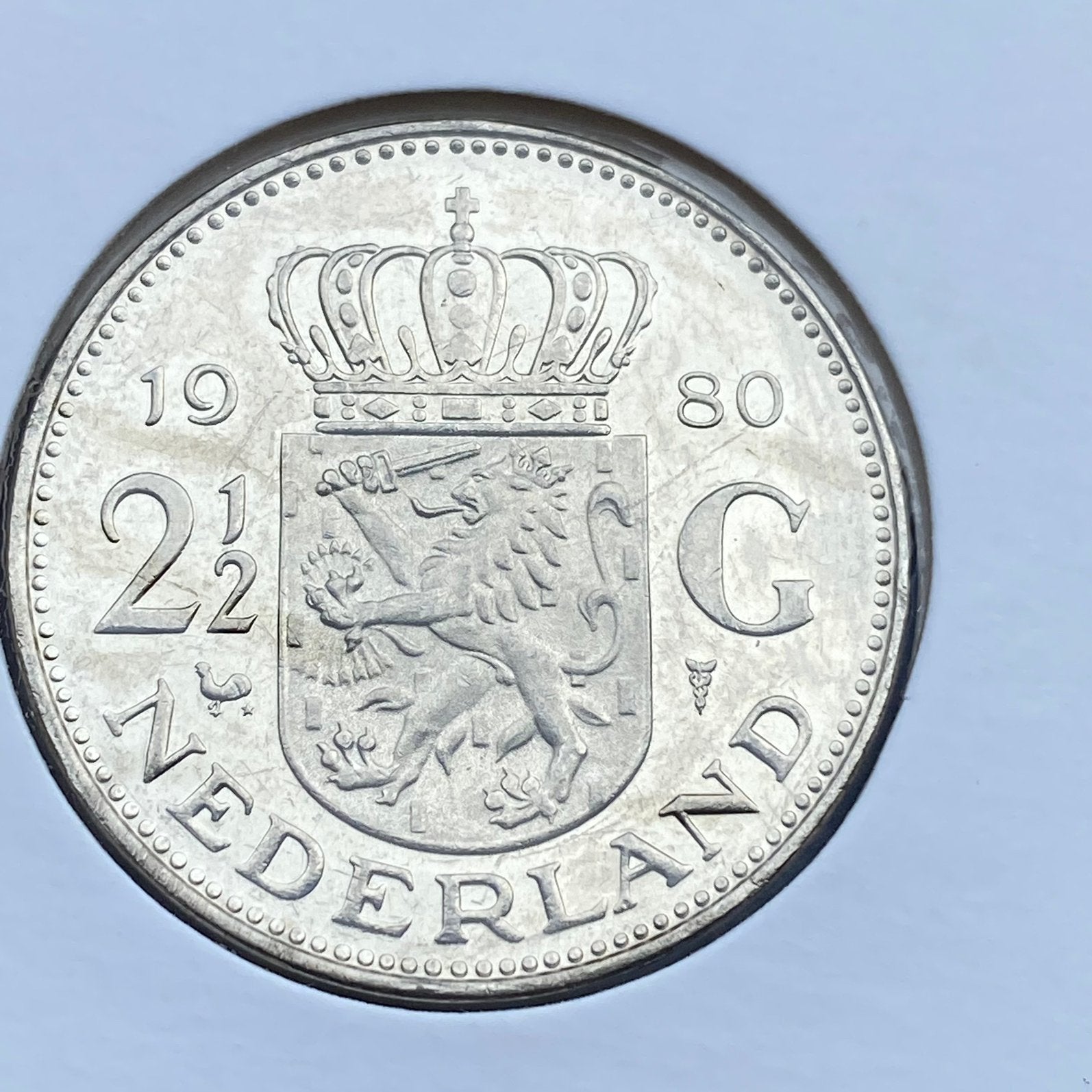 Topkwaliteit Rijksdaalder uit 1980 van Koningin Juliana, Verzenden, Koningin Juliana, 2½ gulden, Losse munt