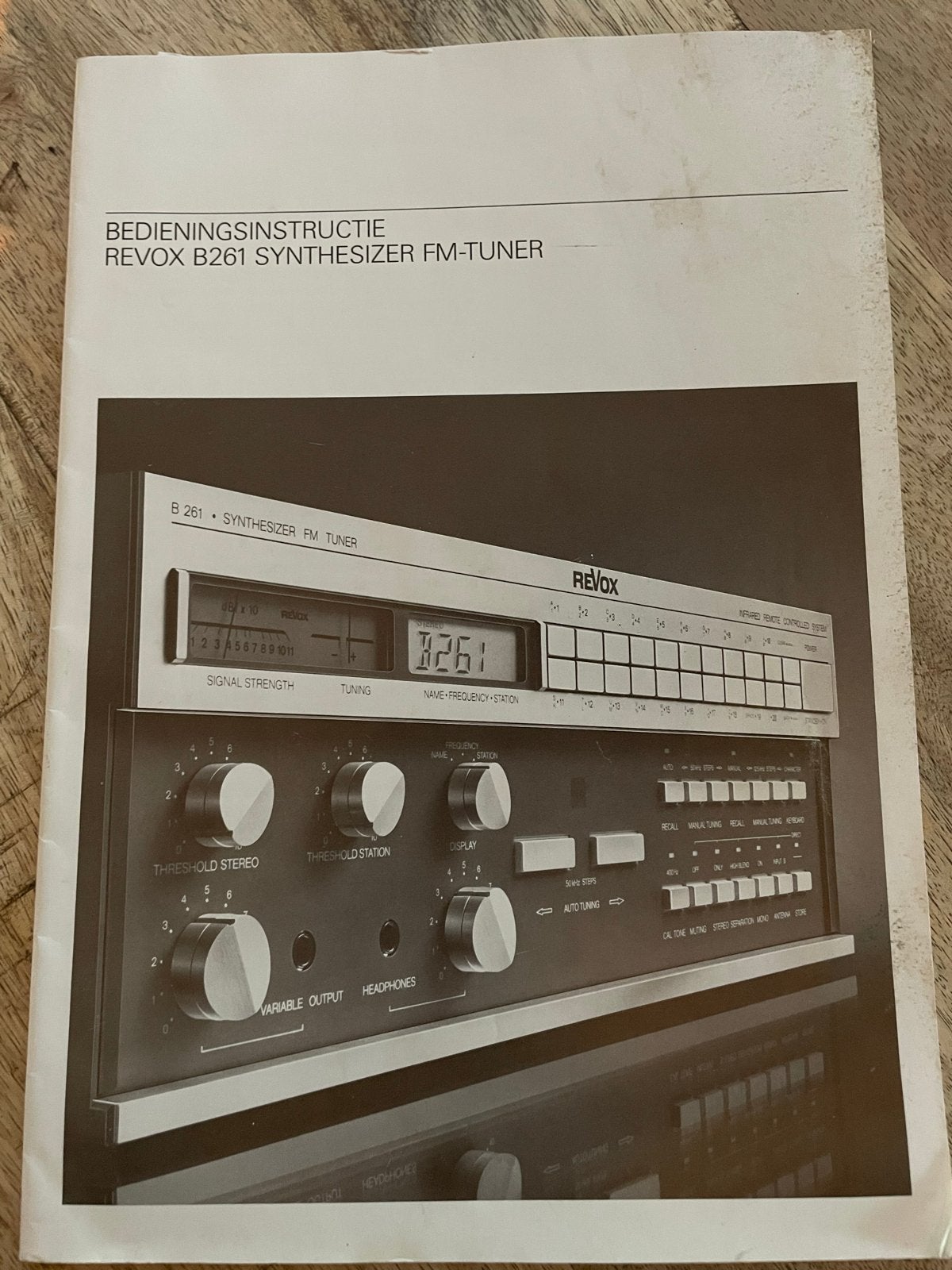 Handleiding Revox B261 Synthesizer FM-Tuner, Ophalen of Verzenden, Gebruikt