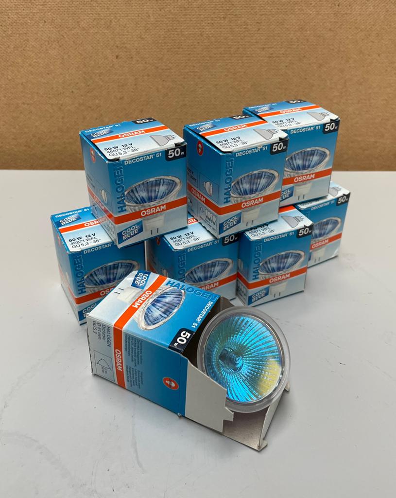 8x Osram 50w halogeen spot GU 5,3, 30 tot 60 watt, Halogeen (gloei)lamp, Nieuw, Overige fittingen