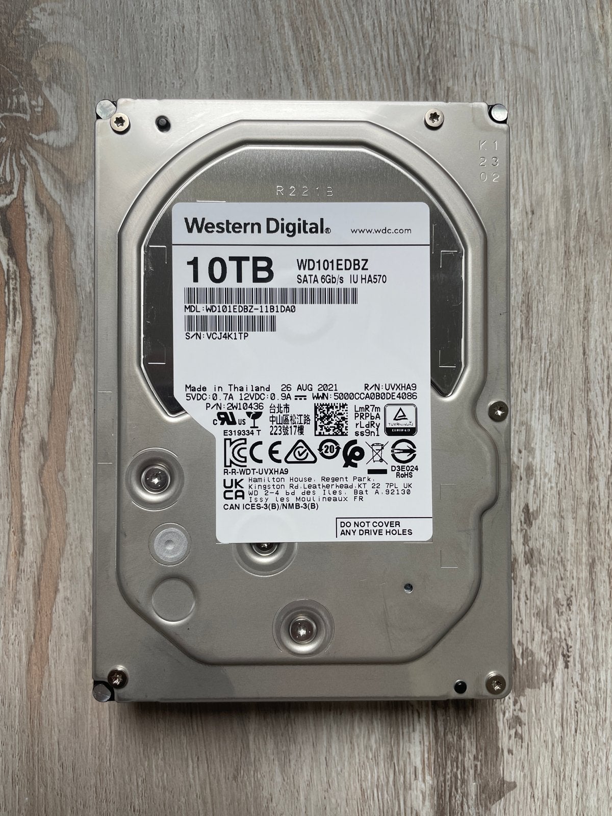 Western Digital 10TB HDD - WD101EDBZ SATA 6Gb/s, Computers en Software, Intern, Zo goed als nieuw, 10TB, Desktop