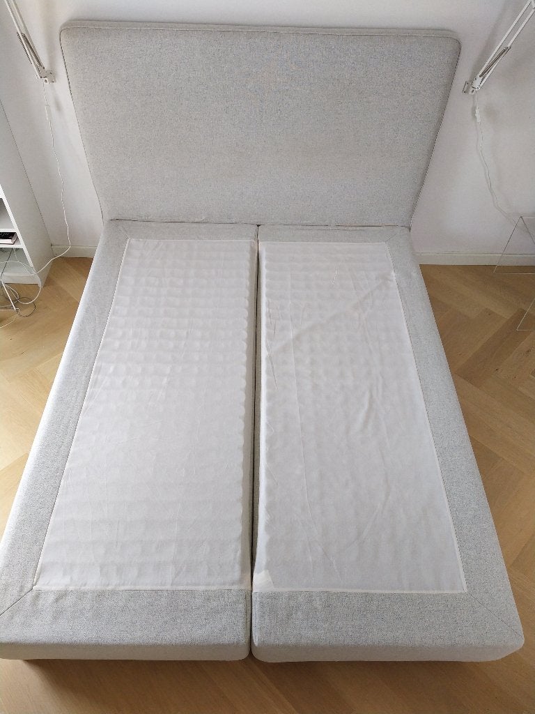 IKEA boxspring 160x200 cm, Ophalen, Past overal., Beige, Tweepersoons