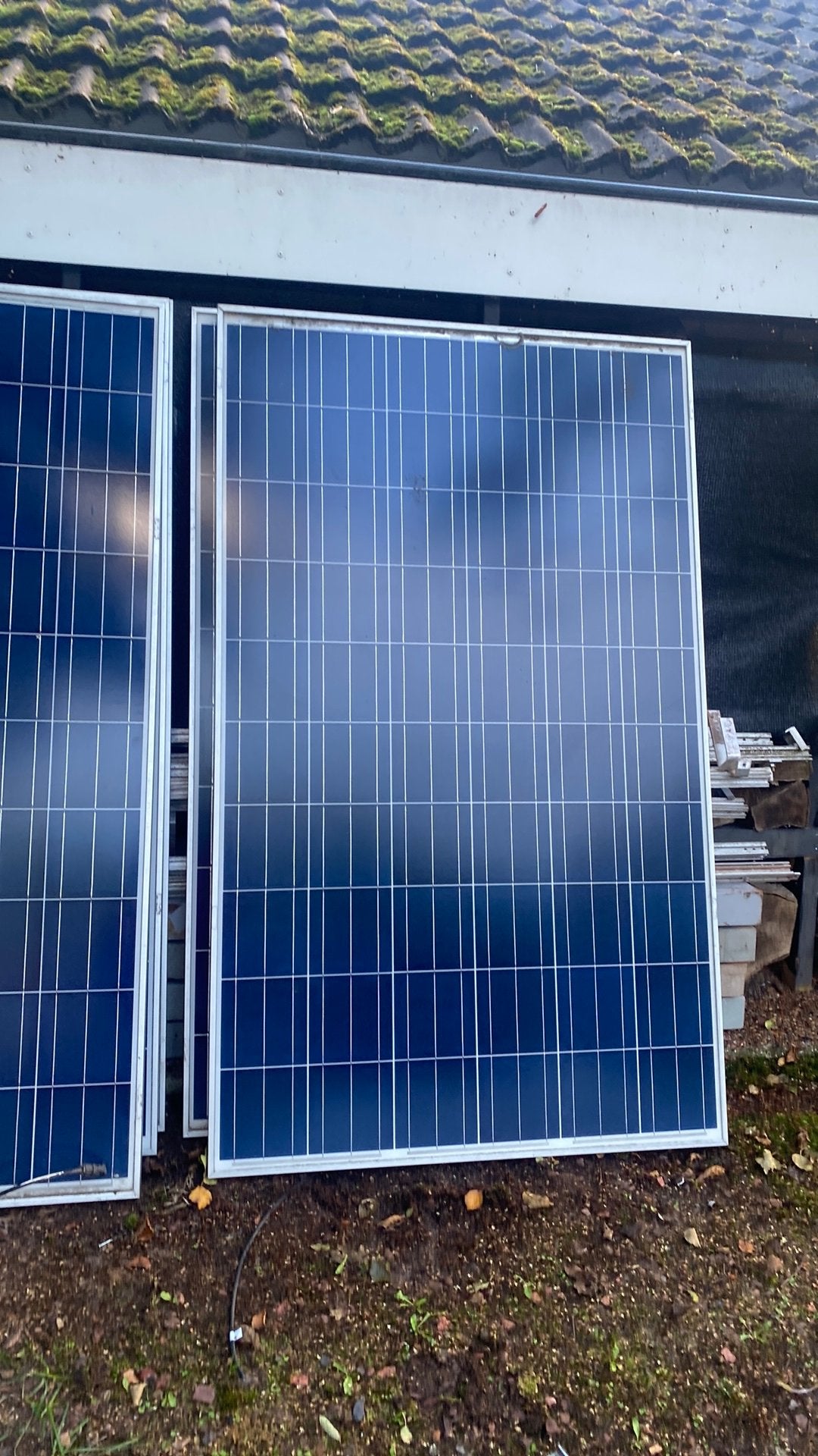 Zonnepanelen 6 stuks met rails panhaken, Ophalen, Gebruikt, Paneel, 200 wattpiek of meer