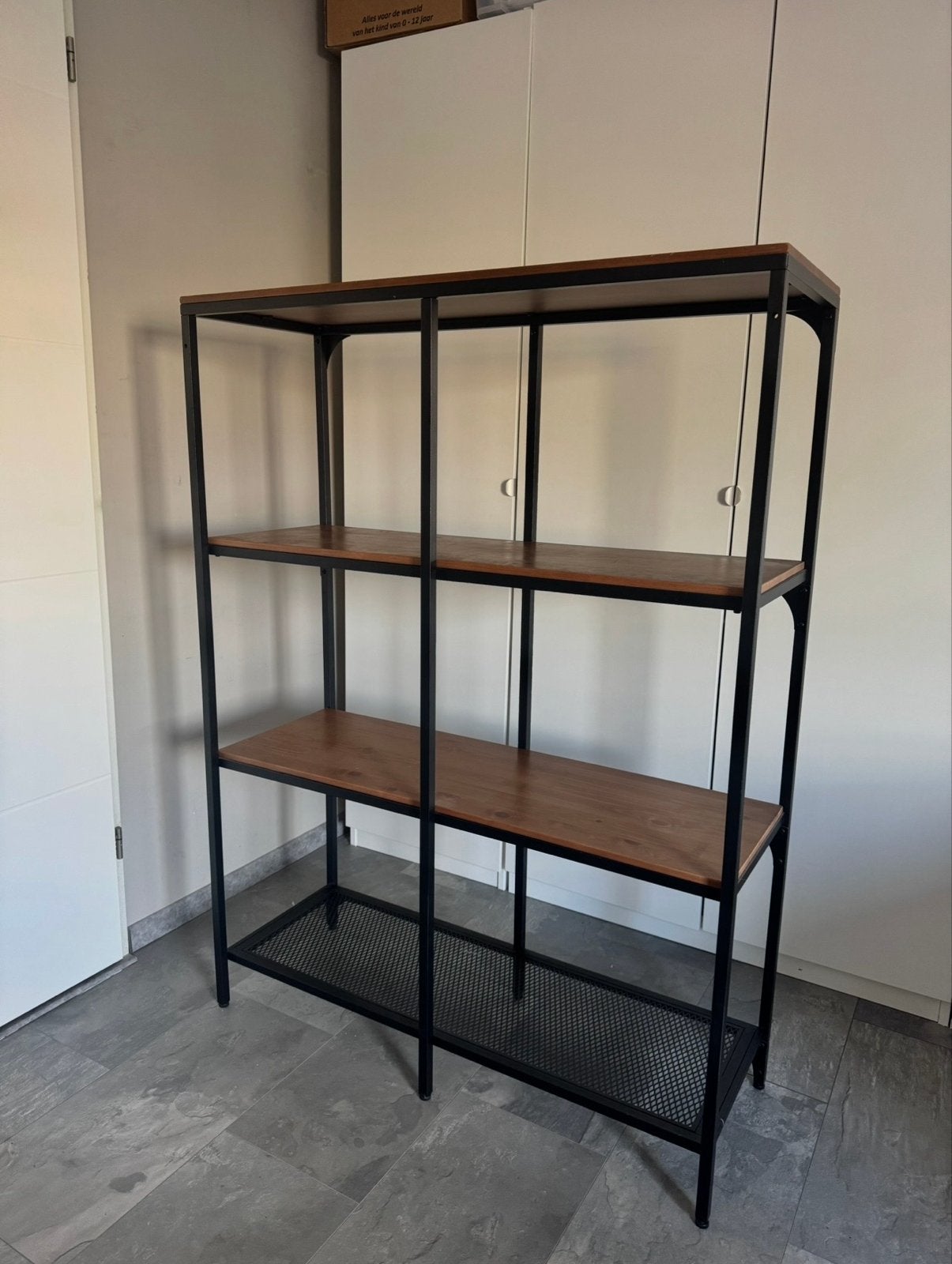 IKEA Stellingkast Zwart/Hout, Huis en Inrichting, Ophalen of Verzenden, Zo goed als nieuw