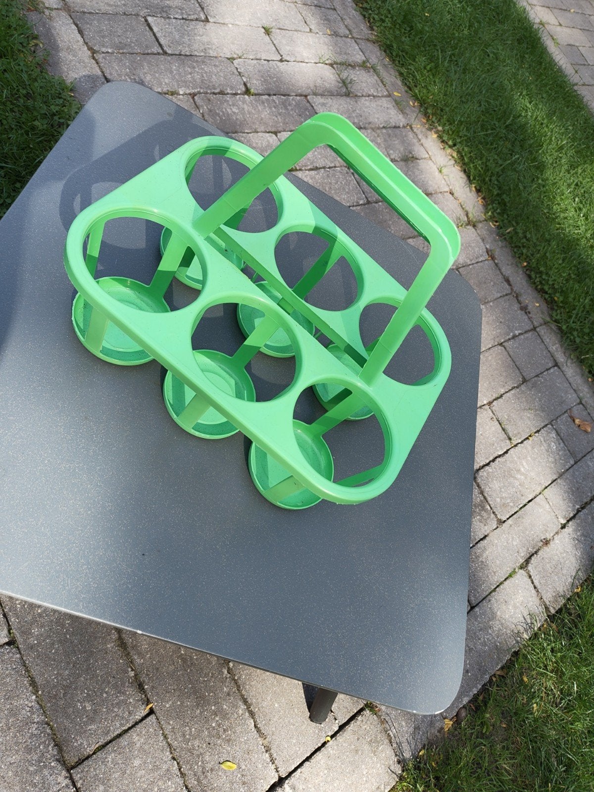 Flessenhouder retro vintage voor 6 flessen groen  - Kunststo, Ophalen, Gebruikt, Groen, Kunststof