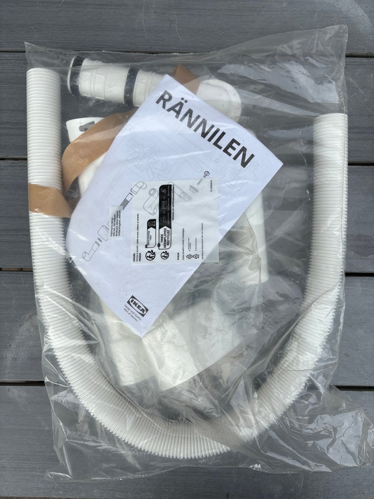 IKEA RÄNNILEN Afvoer/Sifon voor wastafel, nieuw in verpakkin, Ophalen, Afvoer, Pvc, Nieuw