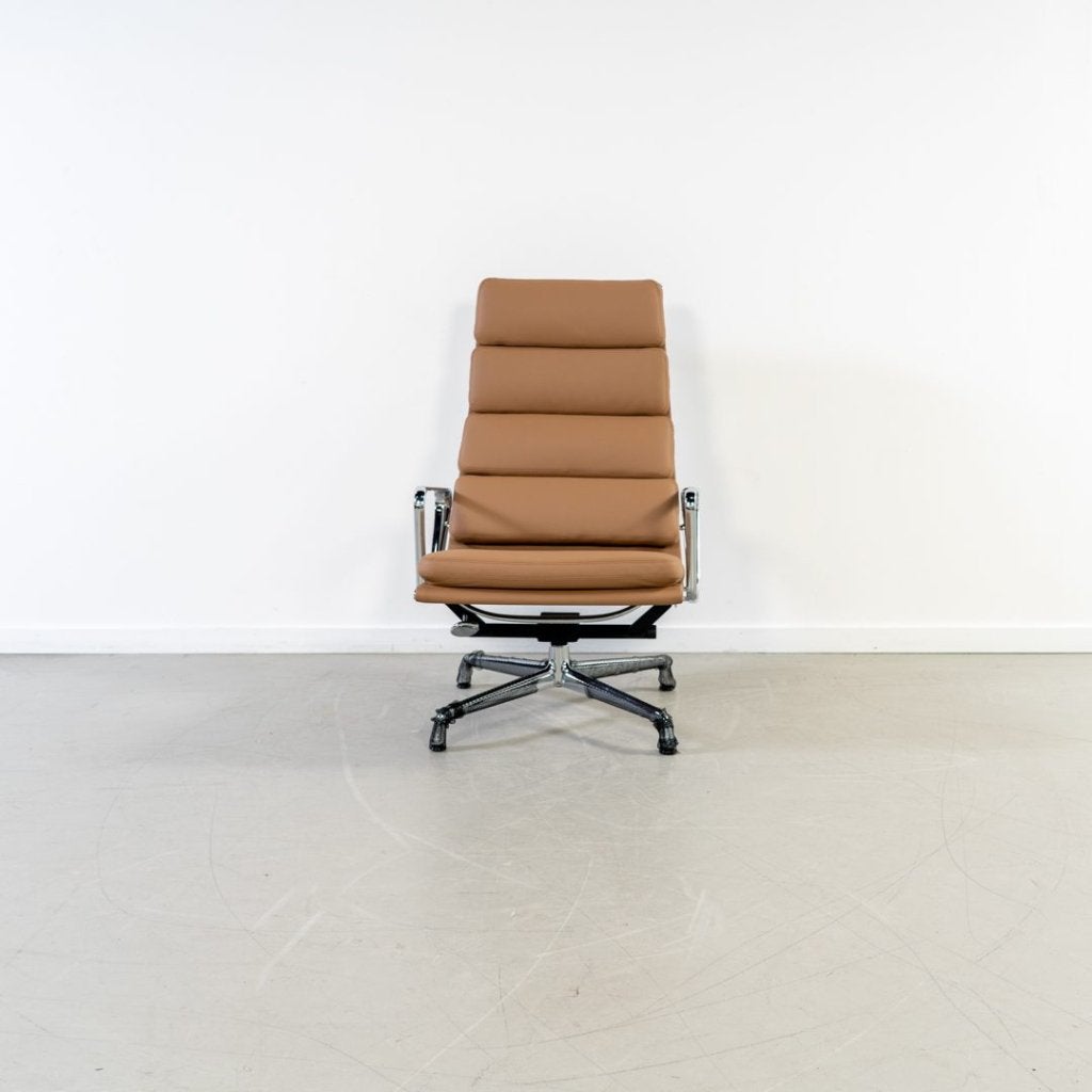 Vitra Eames EA 222 Fauteuil Camel Leer - Chroom, Niet ingevuld, Nieuw, Niet ingevuld, Niet ingevuld