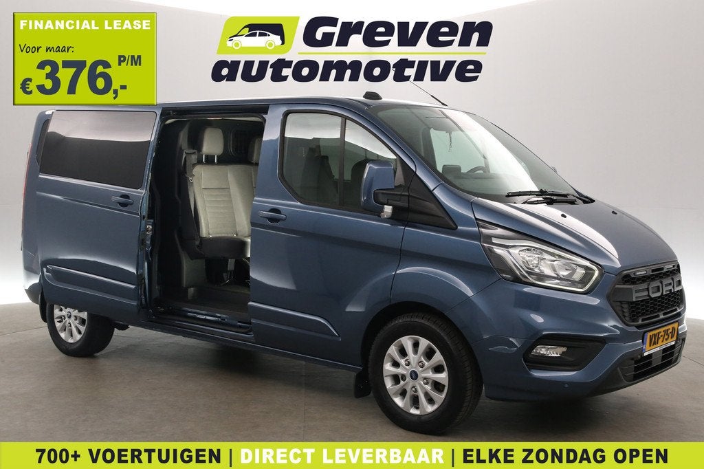 Ford Transit Custom 2.0 TDCI L2H1 Limited 170PK | Dubbele Ca, Auto's, Bestelauto's, 15 km/l, Euro 6, 4 cilinders, Blauw