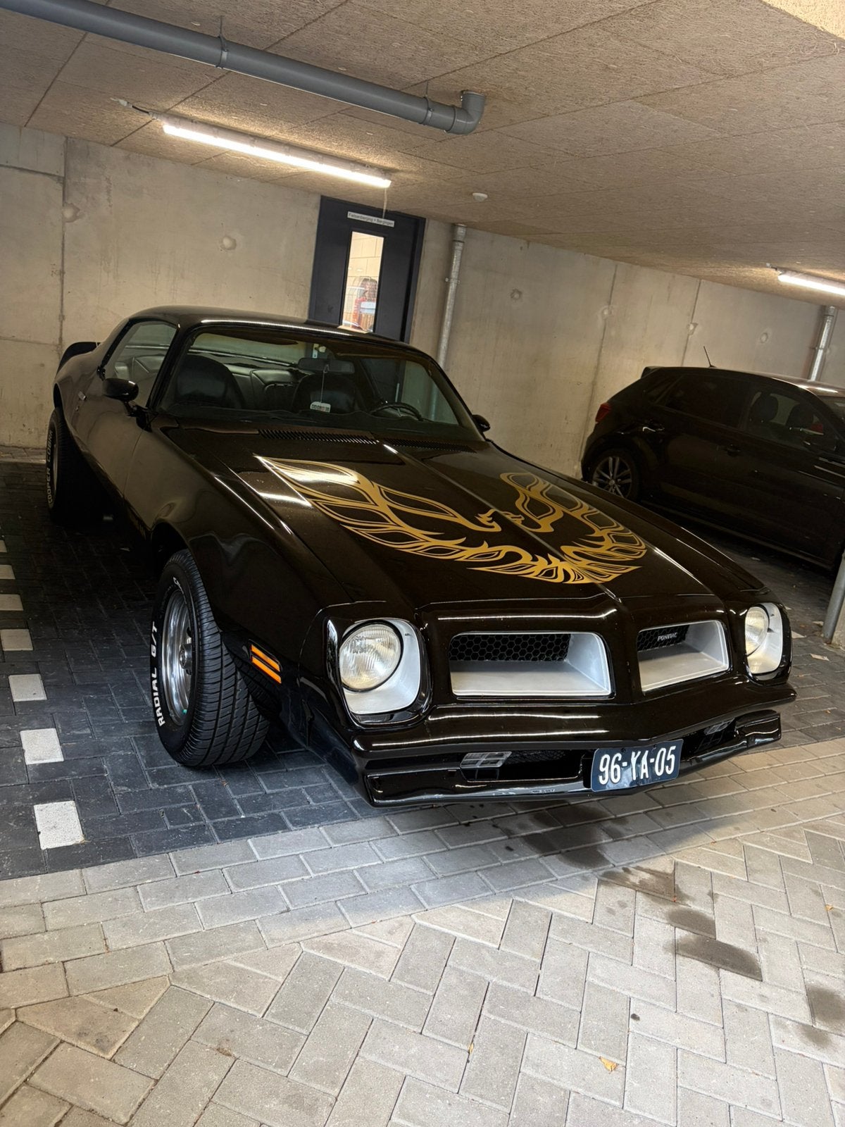 Pontiac Firebird 1976 5.7, Auto's, Automaat, Achterwielaandrijving, Zwart, Leder
