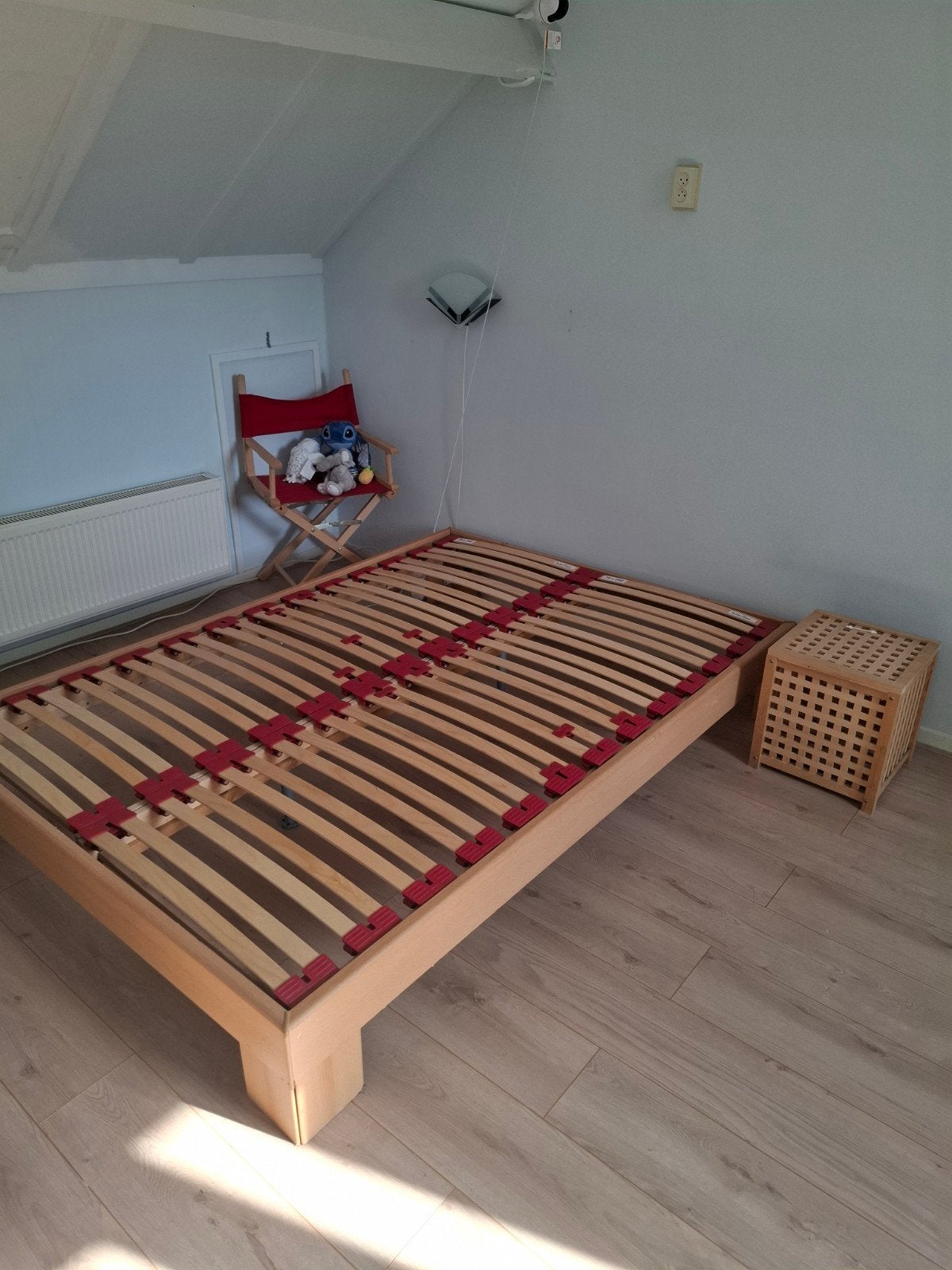 2 persoonsbed gratis af te halen, Gebruikt, Bruin, Tweepersoons, 200 cm