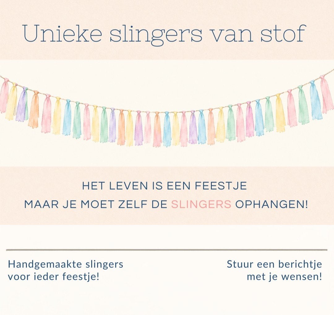 Slingers van stof ♡ lintjes slinger ♡ duurzame slingers, Ophalen of Verzenden, Nieuw, Versiering, Geboorte of Huwelijk