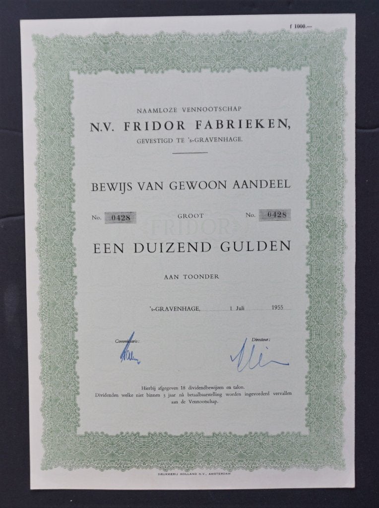 Fridor Fabrieken (Stitchmaster-naaimachine) 1955, Verzenden, 1950 tot 1970, Aandeel