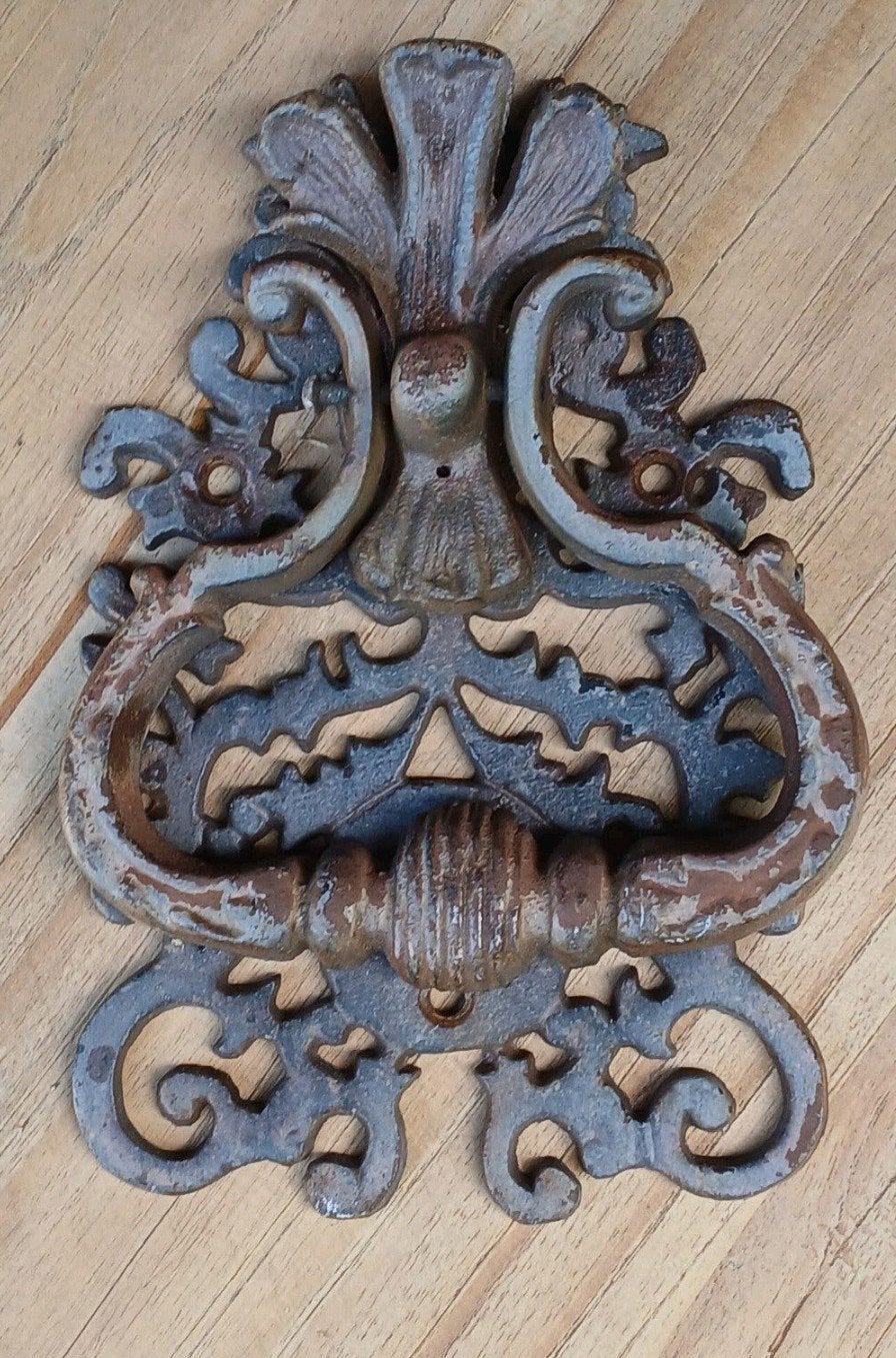 Antieke gietijzeren deurklopper, rustiek decoratief, Ophalen of Verzenden