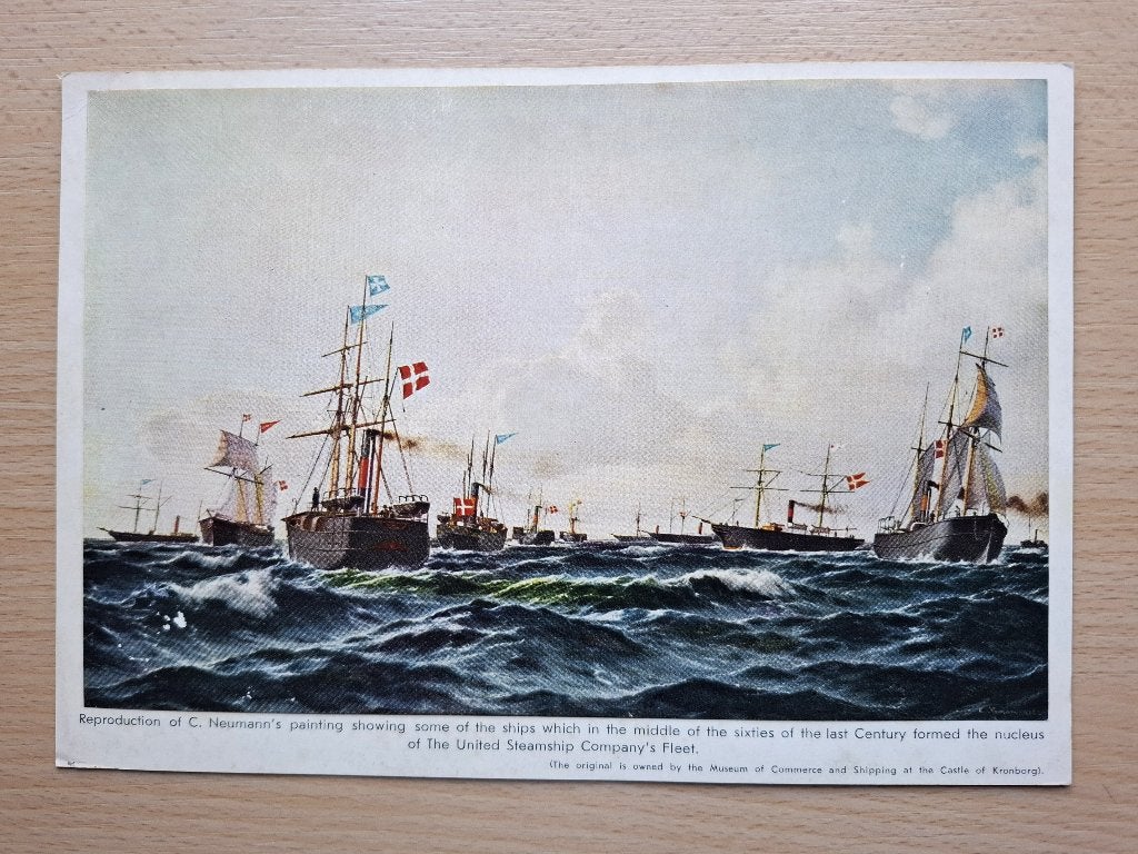 Oude afbeelding eerste DFDS schepen rond 1866 (Denemarken)., Verzamelen, Ophalen of Verzenden, Zo goed als nieuw, Motorboot, Kaart, Foto of Prent
