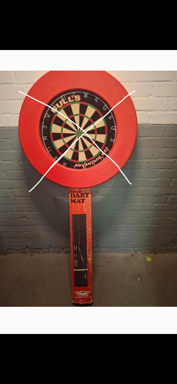 Bulls Dartmat met Oche, Ophalen of Verzenden, Zo goed als nieuw