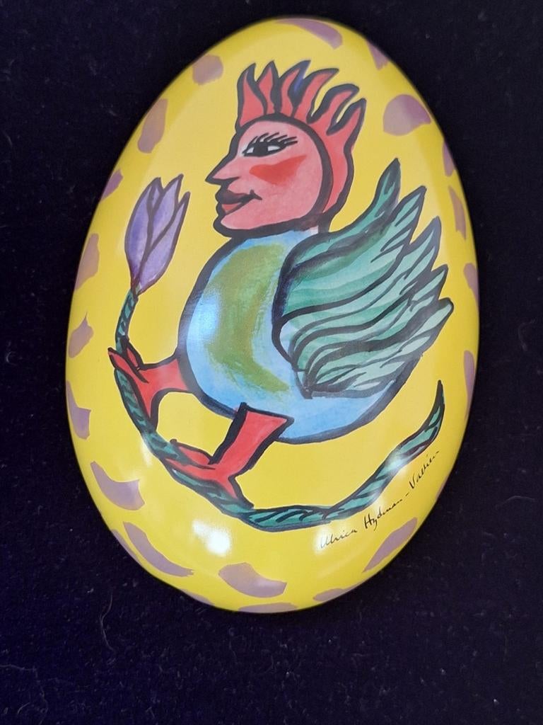 Ulrica Hydman Vallien-grote metalen opberg ei-gesigneerd, Antiek en Kunst, Ophalen of Verzenden