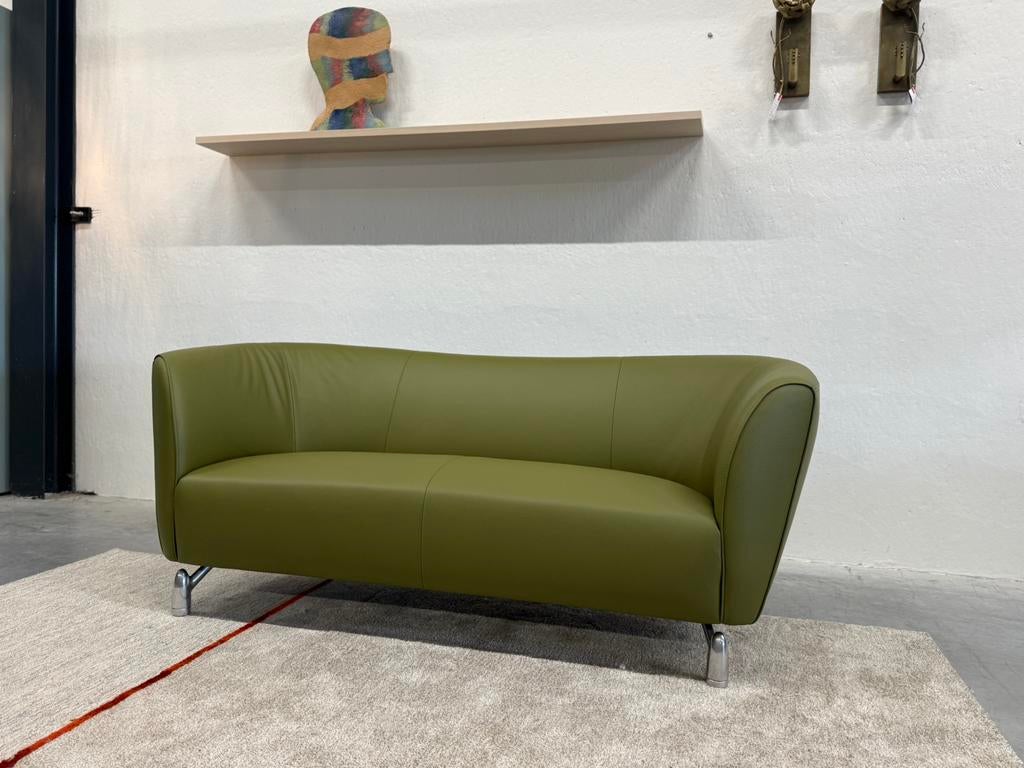 Nieuw Leolux Pupilla Bank 3 zits Senso groen leer 213, Leolux, Ophalen of Verzenden, Rechte bank, Harvink Jori Rolf Benz Design on Stock Eyye Montis Pode