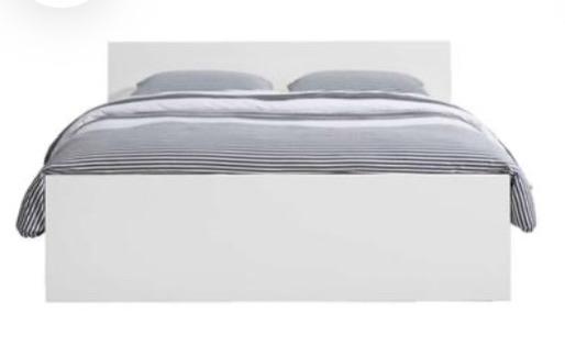 €150 Tweepersonen mdf hogeglans leenbakker bed, Huis en Inrichting, Tweepersoons, Ophalen of Verzenden, Zo goed als nieuw, Wit