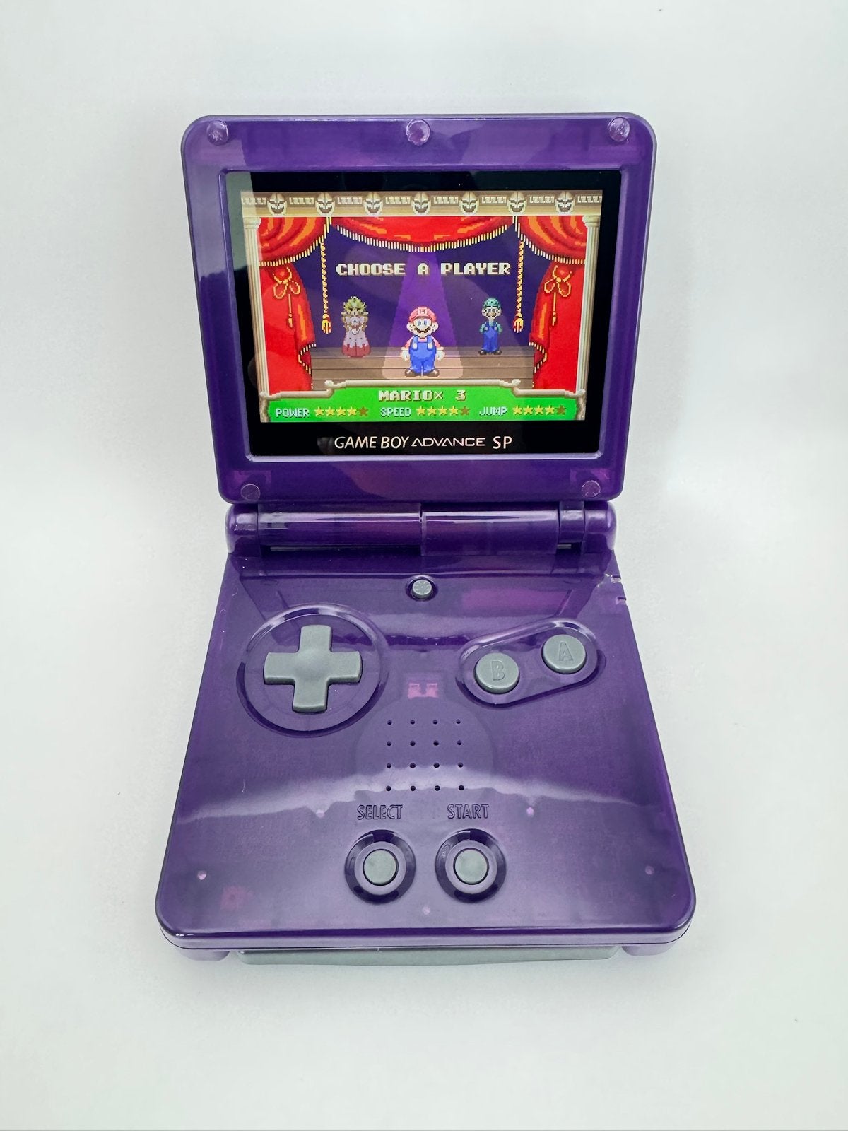 Nintendo Gameboy Advance SP - IPS Mod - Paars - 2026, Ophalen of Verzenden, Zo goed als nieuw, Game Boy Advance SP
