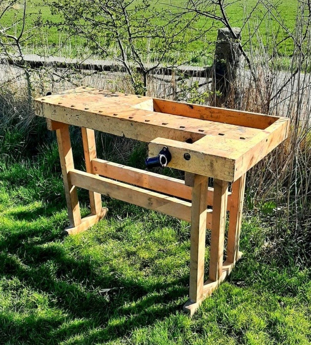 Vintage Houten Werkbank - (Deens / Scandinavisch model), Ophalen