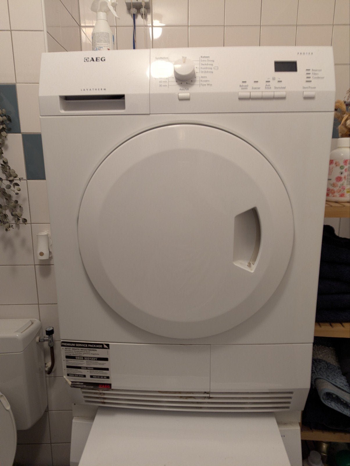AEG droger (kapot, losse viltband!), Witgoed en Apparatuur, Wasdrogers, Ophalen, Condens, 85 tot 90 cm