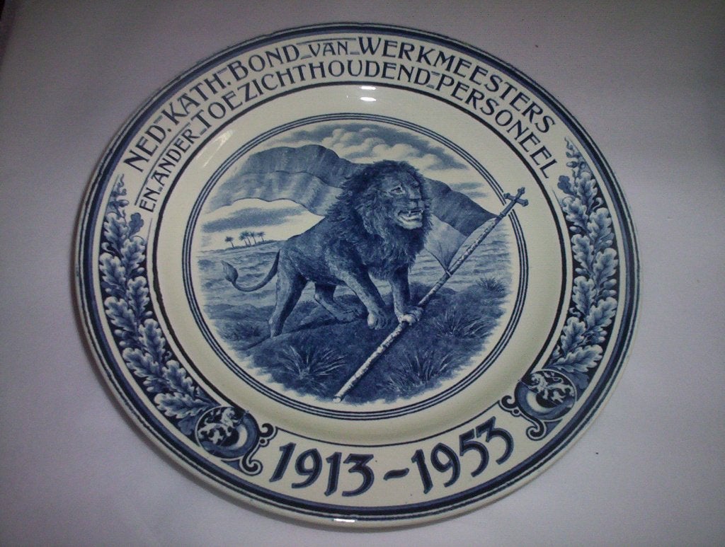jubileumbord ned. kath. bond werkmeesters 1913-1953, Antiek en Kunst, Ophalen of Verzenden