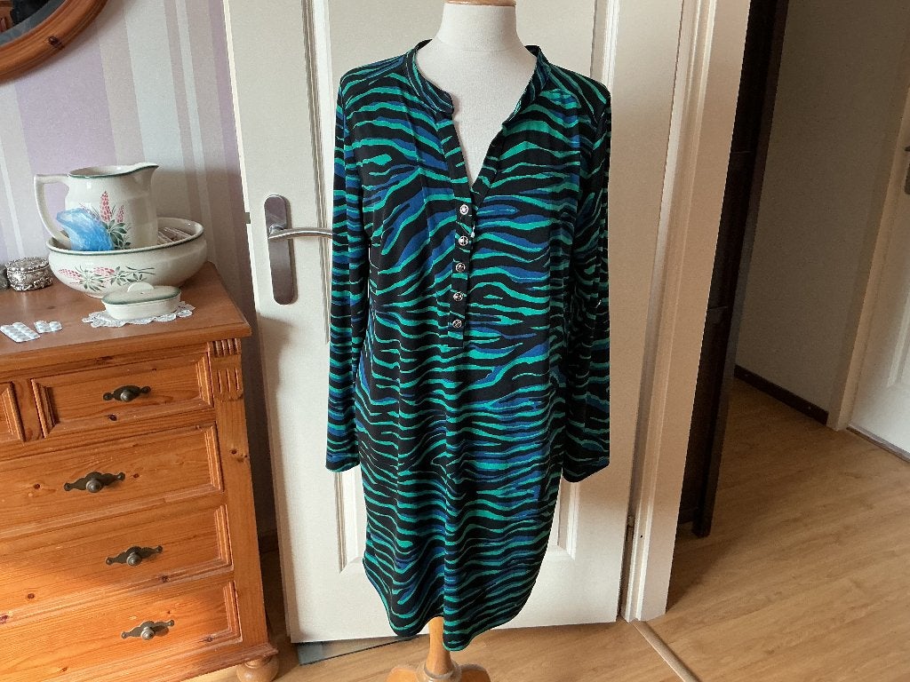 Blauw/groene travel tuniek van yoek. Maat s=38-40, Kleding | Dames, Blouses en Tunieken, Maat 38/40 (M), Yoek, Blauw, Ophalen of Verzenden