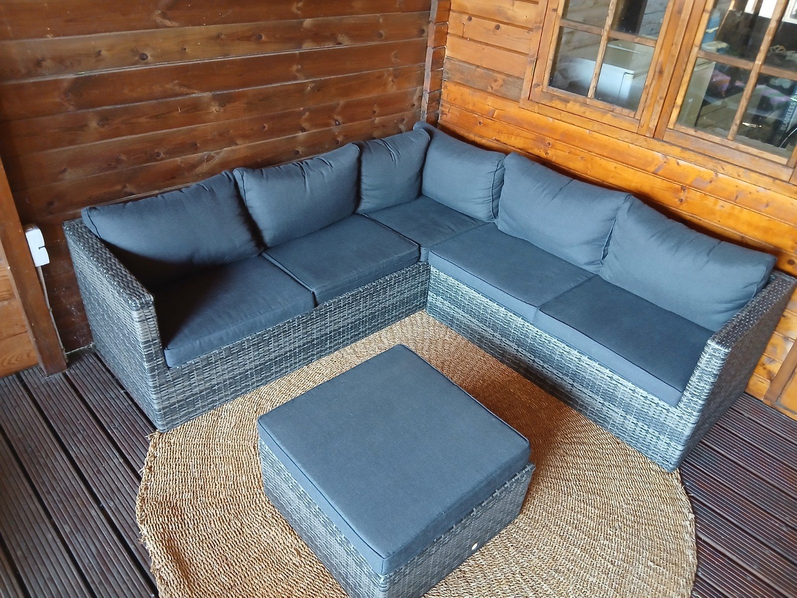 Loungeset inclusief hocker en kussens, Ophalen, Gebruikt, Hocker, 5 zitplaatsen
