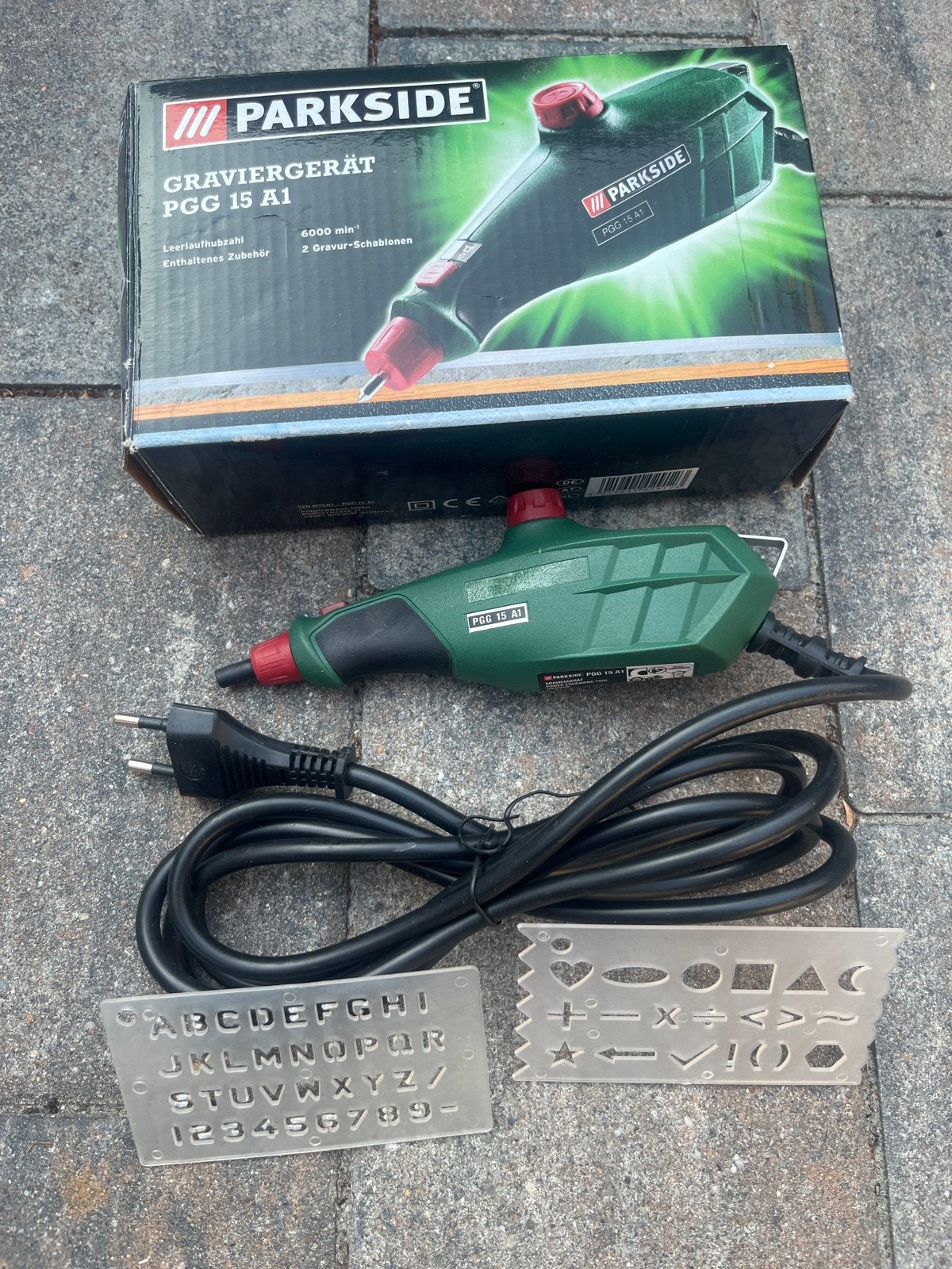 Parkside Graveermachine PGG 15 A1 met sjablonen, Doe-het-zelf en Verbouw, Gereedschap | Handgereedschap, Ophalen of Verzenden