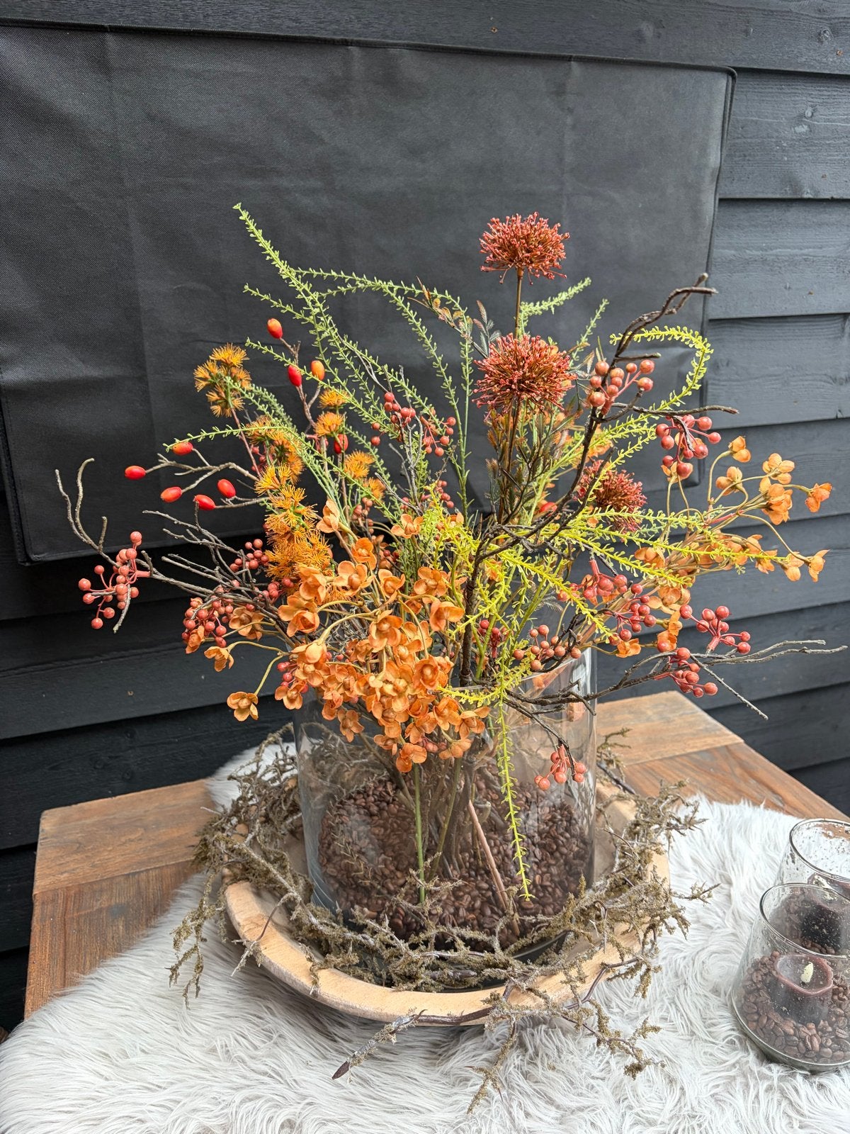 Zijden Herfst Boeket in Warme Tinten, Binnen, Zijde, Ophalen of Verzenden, Zo goed als nieuw