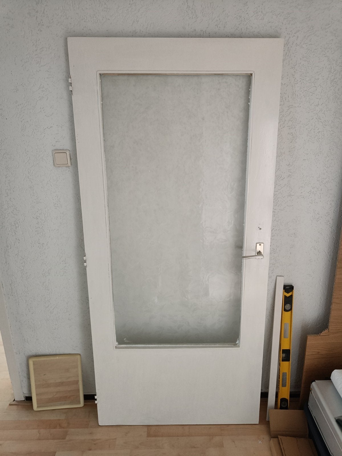 Binnendeur met glas 92,5x201 cm, Doe-het-zelf en Verbouw, Deuren en Horren, Gebruikt, 80 tot 100 cm, Binnendeur, Ophalen of Verzenden