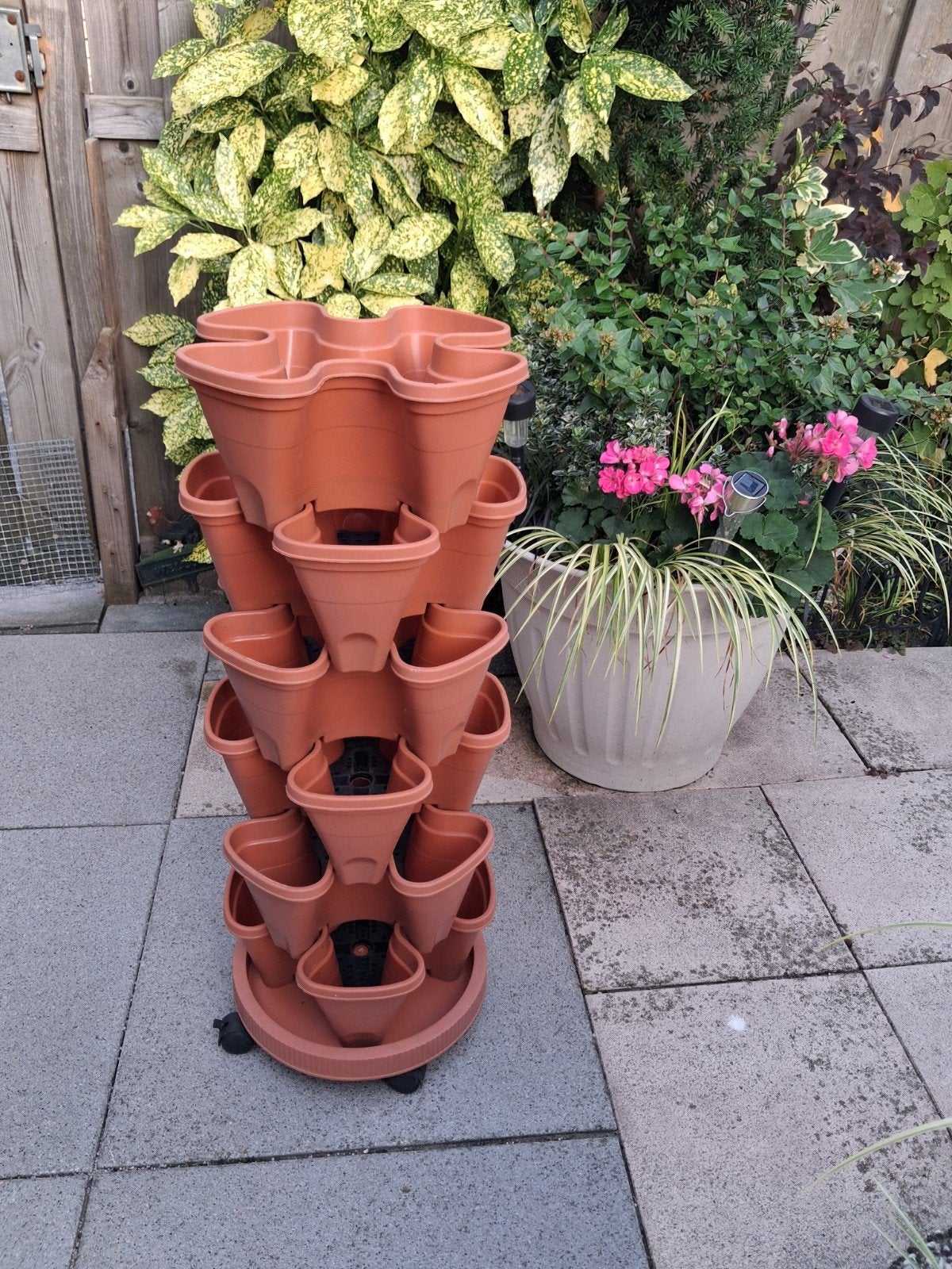 6 delige plantenbakken set stapelbaar zgan totale H88 B34 cm, Tuin en Terras, Kunststof, Minder dan 60 cm, Ophalen of Verzenden