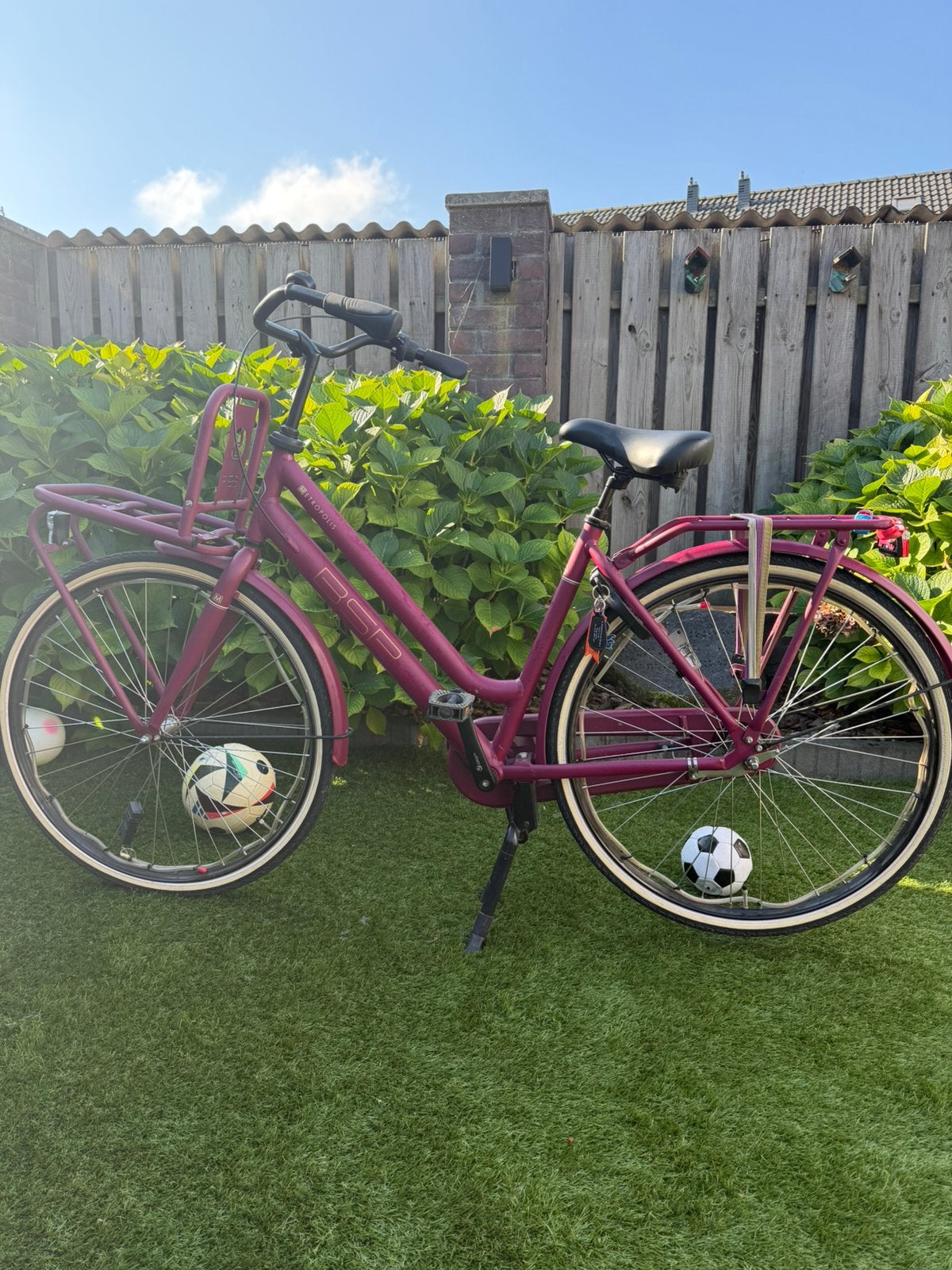 Oma fiets 28” bordeaux rood., Ophalen, Terugtraprem, Gebruikt, Versnellingen