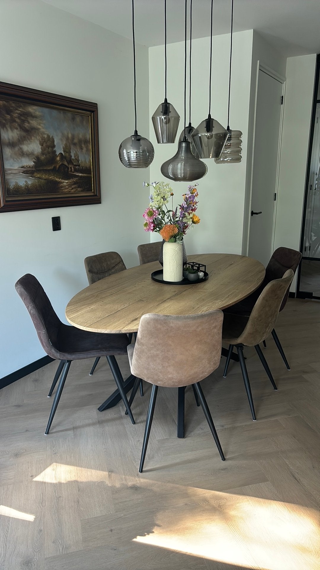 Eettafel met 6 stoelen, Huis en Inrichting, Ophalen, 200 cm of meer, 50 tot 100 cm, Zo goed als nieuw