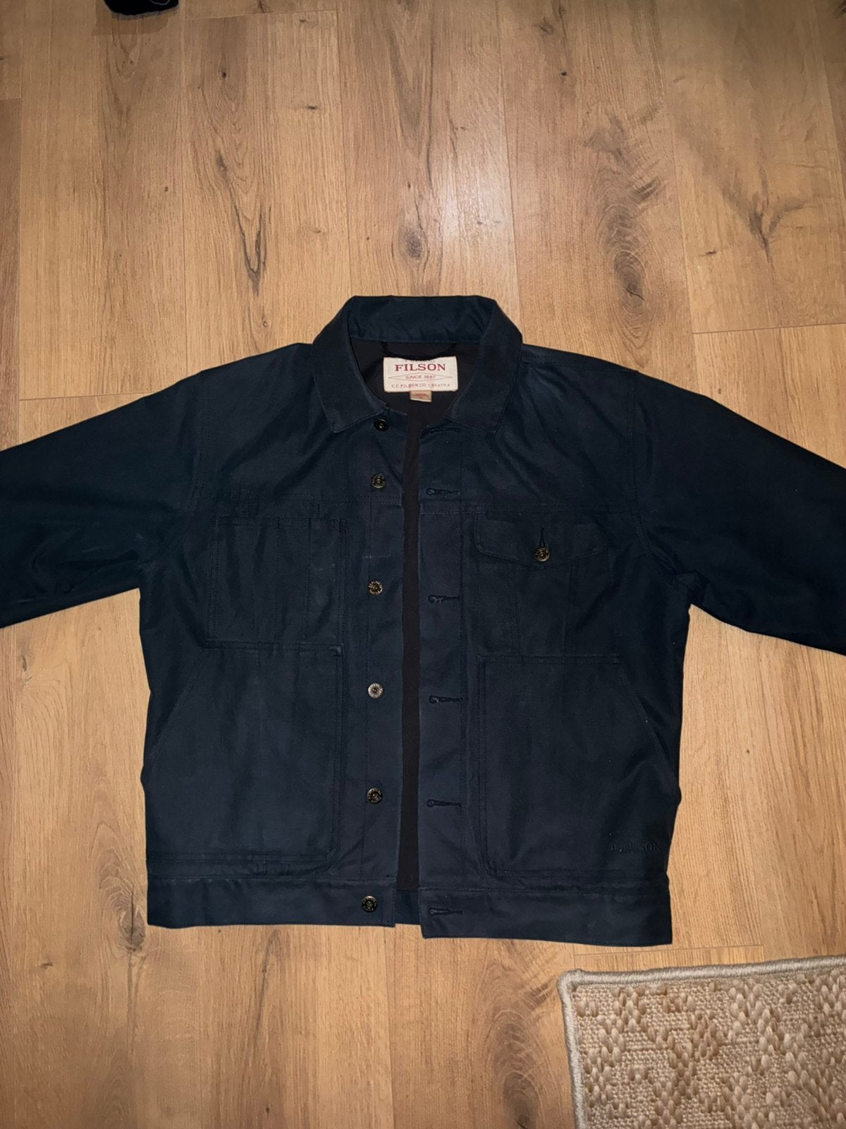 Filson tin cloth short lined cruiser jacket maat M, Ophalen of Verzenden, Zo goed als nieuw, Maat 48/50 (M), Blauw
