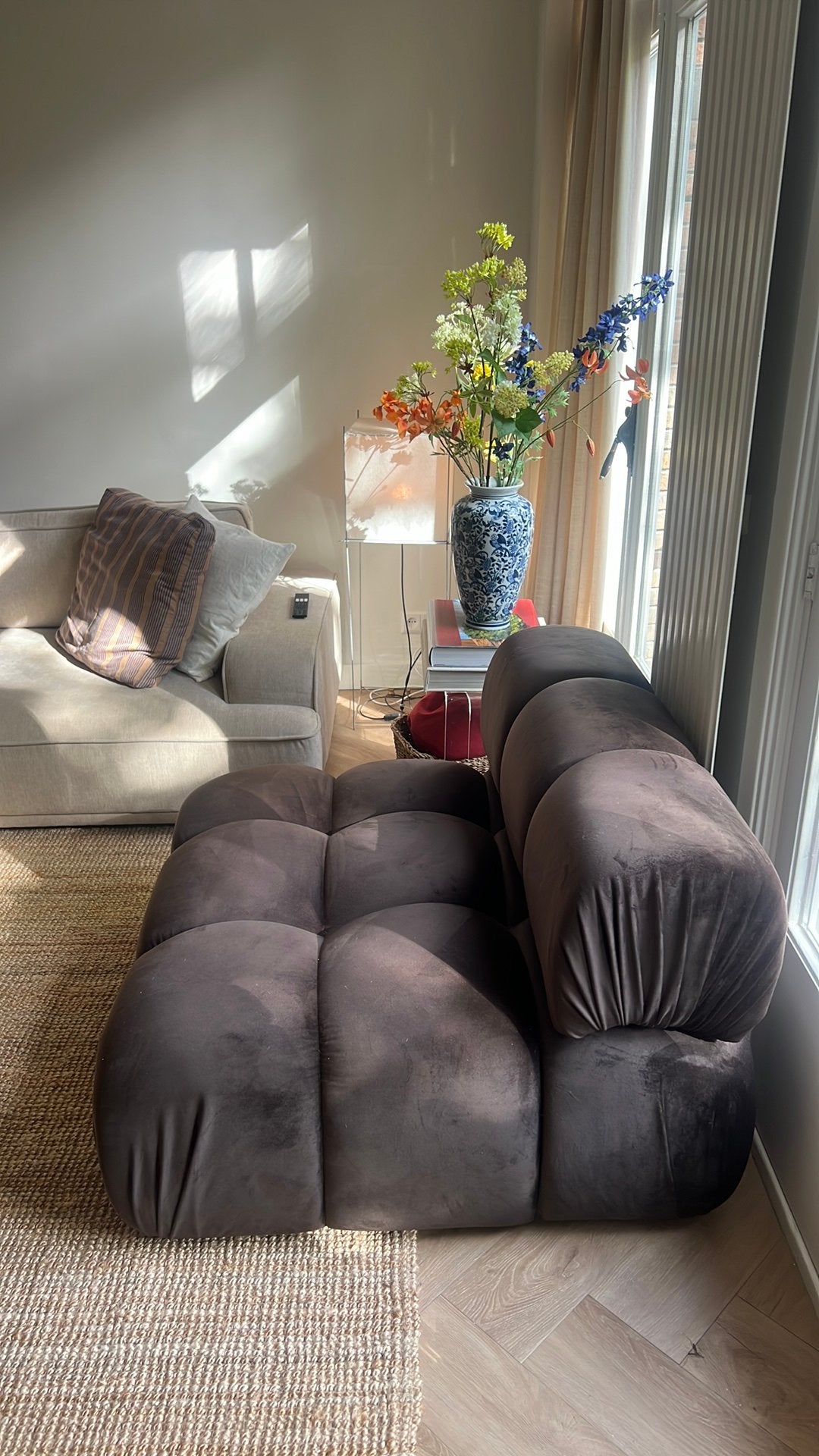 Micadoni bruine modulaire loungestoel / fauteuil, Ophalen, Bruin, Zo goed als nieuw, Eén